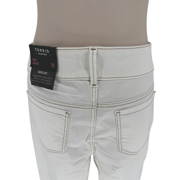 Torrid Crop Jegging Jean 20 2X White Cream Super Soft High Rise Skinny Stretch - Picture 12 of 16